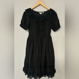 Lolitimes Black Gothic Ruffle Bow Front‎ Dress Women’s Size S